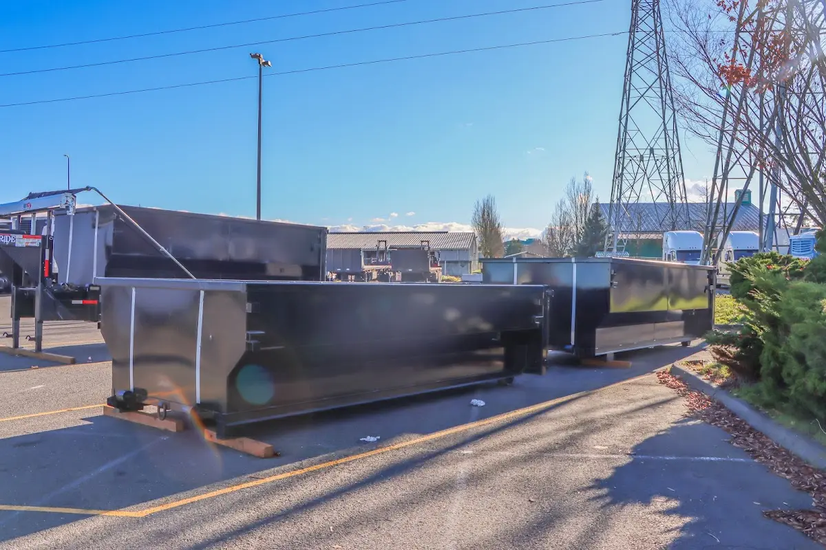 Roll-off dumpster ready for waste disposal at job site for 10 Yard Dumpster Rental in Kaiminani